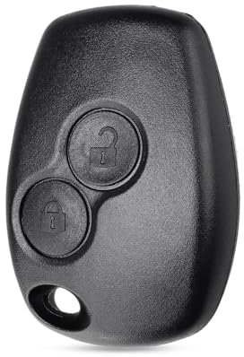 AUTOZOCO Carcasa Mando Llave del Coche 2 Botones,Funda de Llave de 2 Botones,Compatible con Renault Clio,Twingo,Megane,Laguna y Kangoo,Botones de Abrir y Cerrar,con zócalo de Pila