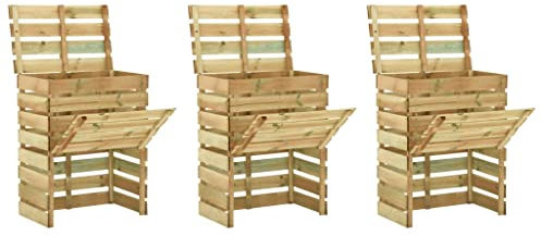 Vetnasa Compostadores de láminas 3 uds Madera de Pino 80x50x100 cm Casa y jardín, Jardín, Jardinería, Compostaje, Compostadores Marrón 45 KG