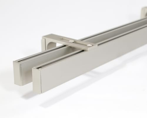 Deco-Raum Asta per tende su misura a 2 binari, con binario interno, Loft, angolare, fissaggio a parete, supporto a parete, asta per tende, tenda a pannello, binario, asta interna per tende, in effetto