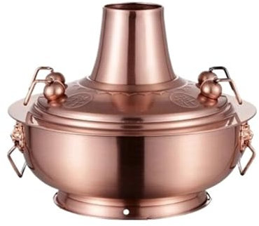 MEIZHITU Pentola Calda Cinesi Pentola Calda Shabu Shabu Shabu Tutto in Rame Vecchia Pentola Calda Casseruola Pentola Calda All'aperto Shabu for Cena in Famiglia Adatto per La Cena Familia(36cm)