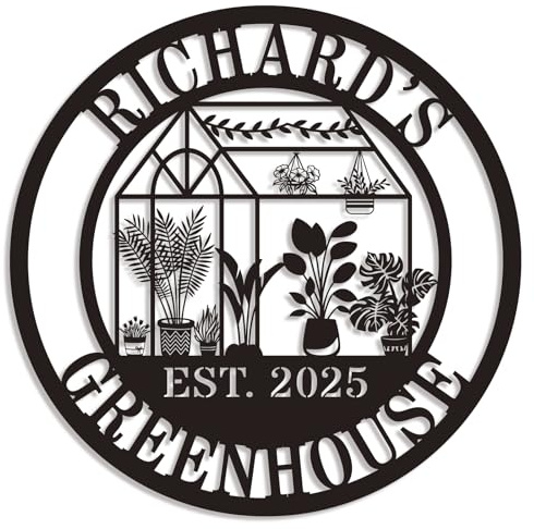Personalized Metal Garden Greenhouse Sign, Custom Hanging Garden Decor for Outside, Perfect Mother's Day, Grandma, Sister Gift, Unique Gardenhouse Sign