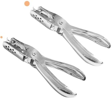 2 Pcs Hole Puncher Single, Handheld Hole Paper Punch, 1/4 and 1/8 Inch Circular Holes for Crafts DIY Craft Labels and Greeting Cards Home Office Learning