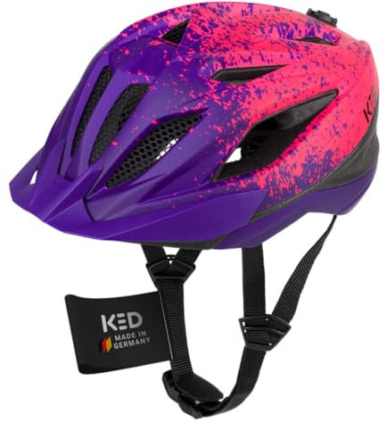 Street Jr Pro Kinder- und Jugend-Fahrradhelm mit LED Rücklicht, 300g, Made in Germany, Maxshell-Technologie, K-FIT Anpassung, Violet pink, 53-58 (M)