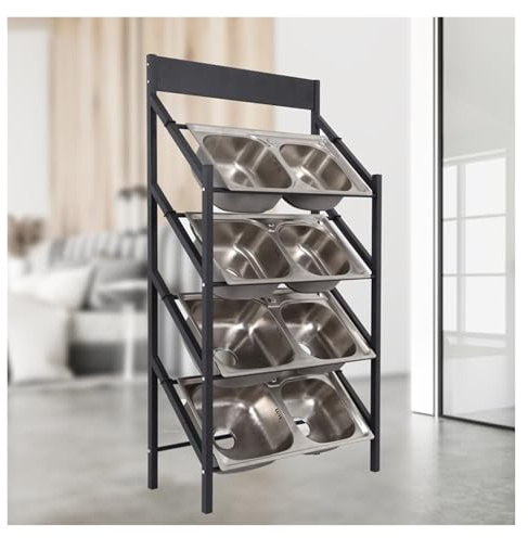 Scaffale portaoggetti per lavello da cucina, regolabile, multistrato per sale espositive e negozi, design da pavimento