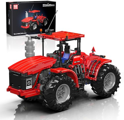Mould King 17082 Technik Ferngesteuerter Traktor Bausteine Rasenmaeher Klemmbausteine Mähdrescher Trecker Spielzeug mit Motor Kompatibel Mit Andere Marken (1300 Teile)