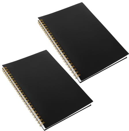 POPETPOP 2 Books Horizontal Grid Finance Planner Notebook with Pp Cover, Personal Budget Ledger for Income and Expense Tracking, Easy Bookkeeping Journal for Home and Business Money