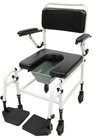 iezruiuo Chaise de douche réglable en hauteur, chaise de toilette avec accoudoir