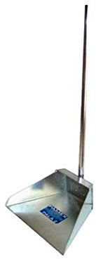 Pamex - Recogedor de metal galvanizado con palo 75 x 34 x 27 cm, recogedor básico para limpieza del hogar, duradero y resistente