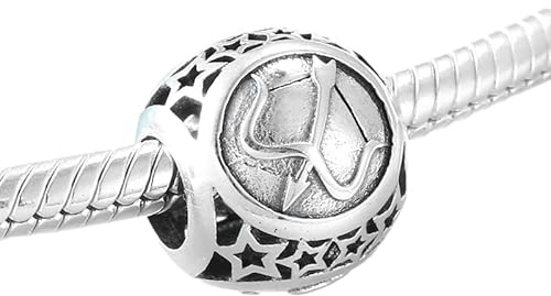 Charm del Zodíaco Sagitario horóscopo signo zodiacal de plata 925 - Les Folies para Pandora, Plata de ley, Circonita cúbica