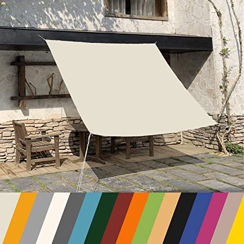 KUAW Sonnensegel Rechteck 3x3.5M Für Garten, Terrasse, Camping, Patio, Party Balkonabdeckung Balkonverkleidung Einfache Montage & langlebiger Schutz, Beige
