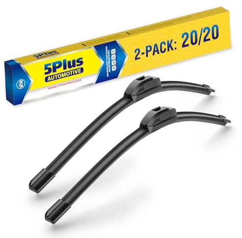 5 PLUS 20 Wiper Blades 2 Pack for J/U HOOK Front Arms,Premium All-Seasons