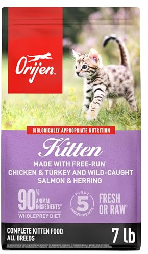 ORIJEN Grain Free High Protein Premium Dry Cat Food Kitten Recipe 7lb Bag