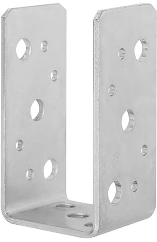 BK SHOP Pfostenträger U-Form zum Aufschrauben | Stützenfuß 70 x 100 x 45 mm | Pfostenanker Verzinkter Stahl 3,5 mm | Bodenanker für Holzpfosten | Pfostenschuh für Terrassen und Zäune