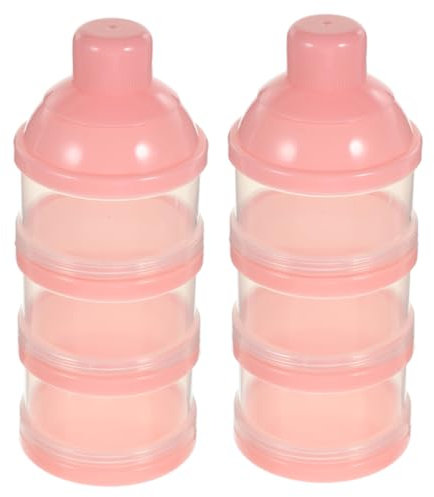 KOMBIUDA 2pièces Boîte Doseuse De Lait Poudre Empilable Conteneur Pratique Et Étanche Pour Bébés Rangement Alimentaire Portable Transparent