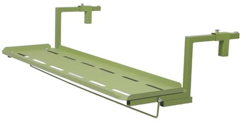 NEONMAN Balkontisch Balkongeländer Hängetisch Klappbarer Geländertisch Balkontisch Balkonbar Balkonhängetisch Balkongeländer Hängehalbtisch Hängend Höhenverstellbar Decktisch(Grün,60x25cm)