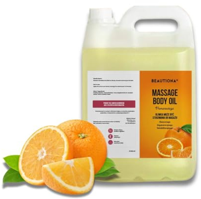 Massageöl 5 Liter Orange – vegan, 100% natürlich & GVO-frei – Wellness-Öl & Körperöl in Spa-Qualität für Massage & Pflege, Männer & Frauen