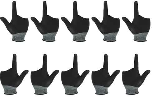 PATIKIL Guanti da Gaming Mobili 5 Paia Fibre Anti-Sudore Ultra Sottili Traspiranti Guanti A Due Dita per Dispositivi Touchscreen per Giochi su Telefono Nero