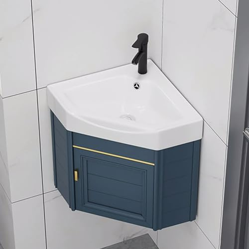 Modernt hörnhandfat - kompakt handfat, kompakt badrumshandfat, elegant design för effektiv användning, spegelfri ingår