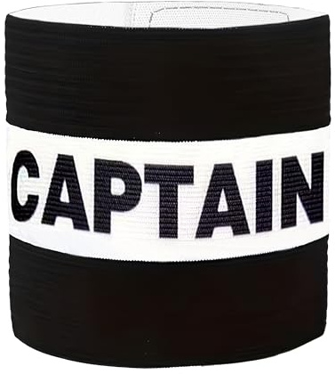 Fascia da capitano per adulti, nera, per allenamento di calcio, fascia elastica sportiva per ragazzi, comoda e regolabile, per calcio e sport di squadra