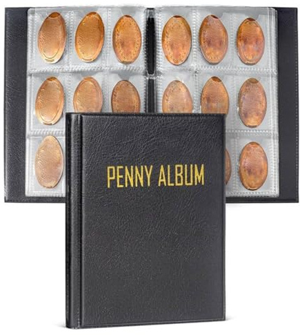 Huayeex Álbum Para Centavos,Álbum De Colección Para 108 Monedas | Organizador De Colección Portátil Para Mostrar Recuerdo De Viaje Decoración Hogar