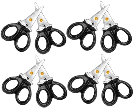 Vaguelly 8 Piezas Mini Tijeras de Resina Accesorios Realistas para Casa de Muñecas Modelos Pulidos y Suaves para Decoración y Manualidades