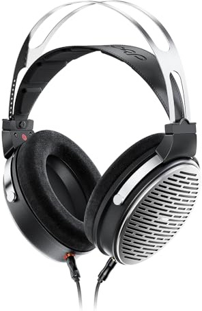 FiiO JT3 Over-Ear Open-Back Headphones, 50mm Dynamic Driver, PEK+PU Composite Diaphragm, Detachable 3.5mm Cable with Mic for Music & Gaming (Silver)