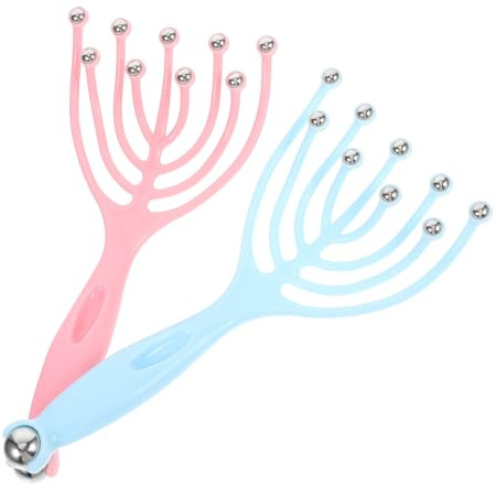 Ipetboom Massaggiatore per Capelluto a 9 Artigli 2 Pezzi, Strumento Manuale Portatile Sfere in Acciaio per Massaggio Testa, Collo e Spalle, Rilassamento e Stimolazione Chioma