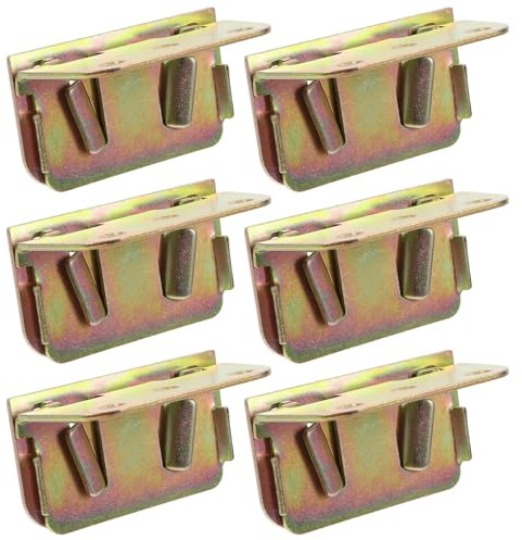 SEWOART 6 Piezas Soporte de Viga en U para Cama 1,8 Mm Espesor Hebilla Bisagra Herrajes para Marco de Cama Fijación Robusta para Barandillas y Listones