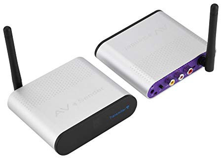 Émetteur AV Audio sans Fil, 5,8GHz 300m Émetteur et Récepteur Audio/Vidéo sans Fil 8 Groupes AV Sender de Télévision pour DVD, DVR, Caméra de Surveillance, Boîtie TV,