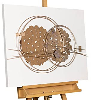 KunstLoft Wanddeko Holz rustikal | 100% HANDGEFERTIGT | 80x60x4cm | Holzbild 'Heilige Verbundenheit' | Wald & Bäume | Beige Braun | Wandbild Holz