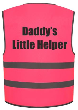 Brook Hi Vis Daddy's Little Helper Kids Hi Vis Vest Children's High Visibility Reflective Safety Waistcoat, Add child's name to the front, Personalised