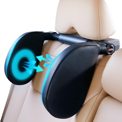 Oasser Poggiatesta Auto Bambini e Adulti 360° Regolabile Supporto per Collo e Testa CA1 Nero