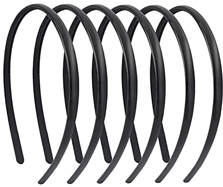 Bandeau Peigne De Dents, 6 Pcs Bandeaux Unis En Plastique Serre-Tête Cheveux Avec Dent Unisexe Pour Femmes Filles 8mm