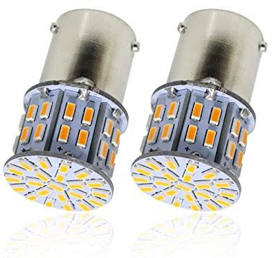 BeiLan 1156 BAU15S PY21W Ampoules Clignotants LED Ambre Jaune 800LM 3014 50 SMD pour Clignotants LED Avant ou Arrière de Voiture (Pack de 2)