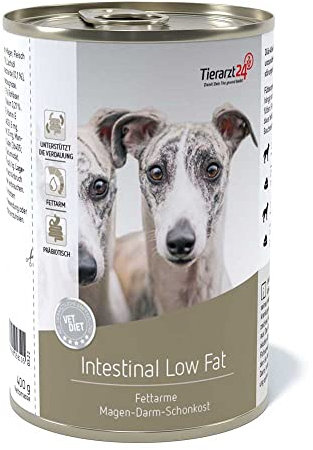 Tierarzt24 Vet Diet Intestinal Low Fat Nassfutter für Hunde 6x400 g