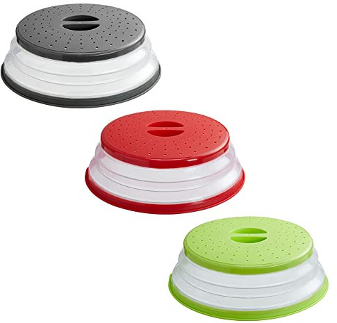 Belvanr Klappbare Mikrowellenabdeckung 3 Stück Mikrowellen Abdeckung Faltbar Mikrowellen Abdeckhaube Faltbare Mikrowellenabdeckhaube Faltbare Microwave Cover,Verhindert Spritzen