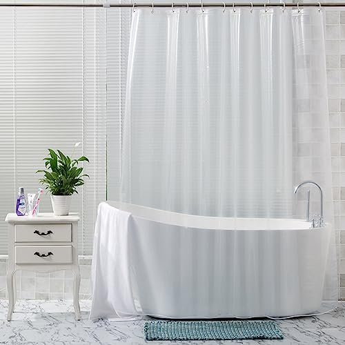 Helweet Rideau de Douche Transparent Anti-Moisissure et Imperméable pour Salle de Bain et Baignoire - 180 X 200cm