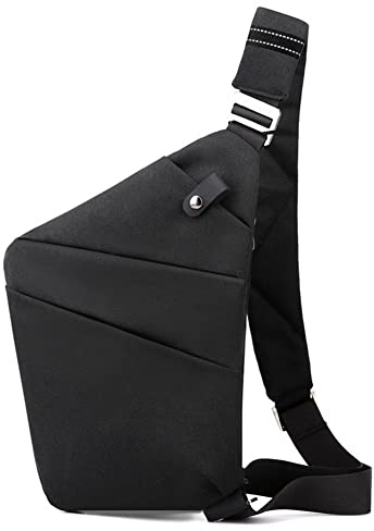 CHAMAIR Anti Theft Crossbody Bag - Women's & Men's Travel Chest Sling Bag for Work & Outdoor (Black, Right Shoulder)