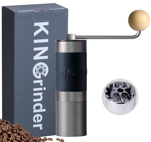 KINGrinder K1 - Macinacaffè manuale con 140 gradi di macinazione regolabili per aeropress, French Press, Drip, Espresso, capacità 20-25 g