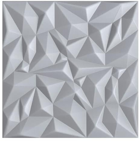 Pannelli 3D, pannelli in polistirolo, pannelli da soffitto, pannelli da parete 3D, decorazioni, soffitti, rivestimento da parete a specchio, spessore 3 mm, 50 x 50 cm, 6 m², 24 pezzi (grigio chiaro