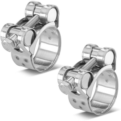 Poppstar 2 piezas Abrazaderas de perno articulado de acero inoxidable, rango de sujeción 26-28 mm, ancho de banda 18 mm, W4