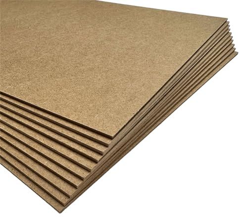Rahmendesign24 MDF Platte 2,5mm | 20x20 | Set á 10 Stück | HDF Platte Holzplatte Bastelplatte