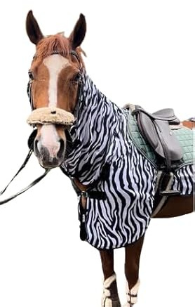 Horse Fly Sheet – Lightweight Full Neck Zebra Fly Mesh Rug for Horse & Pony | Summer Ride-On Sheet with UV Protection & Breathable Design