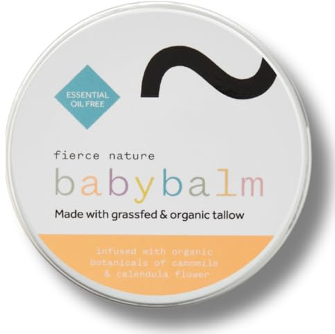Fierce Nature Baby Balm 100g | Organic Tallow & Jojoba Oil with Chamomile & Calendula | Gentle Moisturiser for Delicate Skin