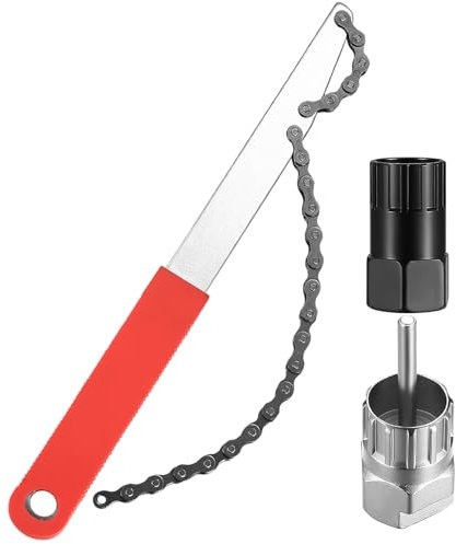 Bike Cassette Removal Tool, 1 x Bike Chain Whip Tool Kit & 2 x Cassette Lockring Removal Tool, Bicycle Freewheel Removal Tool, Bike Sprocket Remover for 6, 7, 8, 9, 10, 11 Speed Cassette Tool