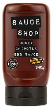 Sauce Shop | Honey Chipotle BBQ Sauce | Award Winning | Great with Chicken, Burgers, Pizza | Vegetarian-Friendly | 340g