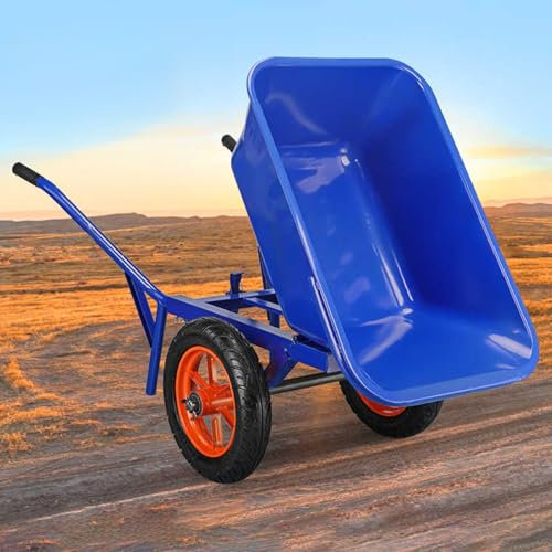 GUAWJRZDP Carro De Jardín, Carretilla De Metal, Carro Volcador, Carretilla De Mano con Cerca Extraíble, Rueda Inflable De Goma, for Mover Tierra, Mantillo, Rocas, Malezas Y Plantas