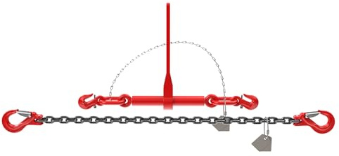 Dolezych Cadena de Amarre PowerLash L-150, 4000 Dan, 2 Piezas, con Gancho de Horquilla, 3,0 m de Longitud, Cadena 8-8