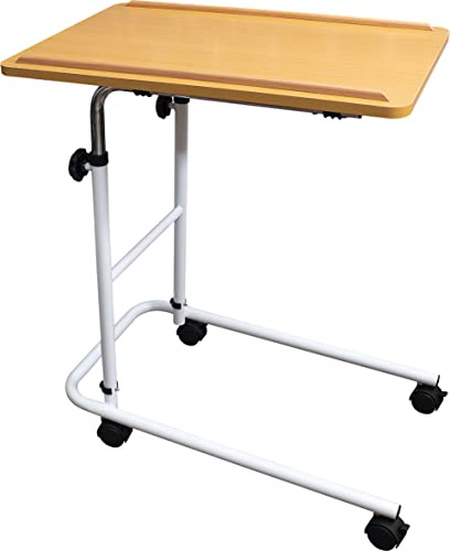 Aidapt Table de lit et Chaise avec Plateau laminé hygiénique Facile à Nettoyer, Hauteur et Angle réglables pour écrire, Manger, Lire et Passer des Temps avec roulettes faciles à déplacer avec Freins