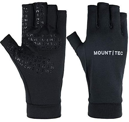 MOUNT TEC UV Protective Fingerless Gloves Men’s Women’s Driving Hiking Golfing Fishing Gloves Outdoor(Black, L)